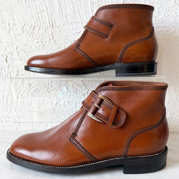 Vintage Florsheim Imperial Guardsman Boot Size 9 Brown Leather Monk Strap Unworn main image 6